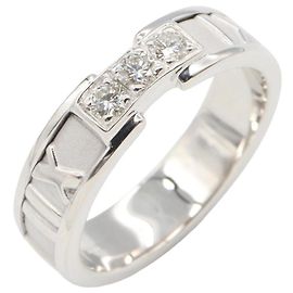 Tiffany & Co. Atlas Diamond Ring in 18K White Gold Silvery Other