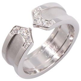 Cartier C2 Diamond Ring in 18K White Gold Silvery Other