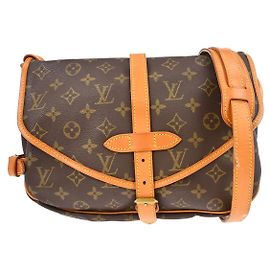 Sac à main Saumur Louis Vuitton en toile Monogram 30 Marron