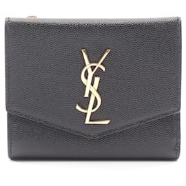 Portefeuille compact Yves Saint Laurent Paris Uptown Noir