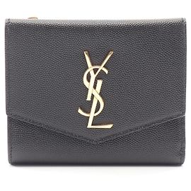 Carteira compacta Yves Saint Laurent Paris Uptown Preto