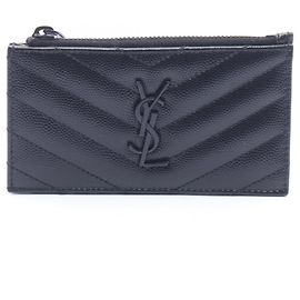Monedero de cuero Yves Saint Laurent Negro