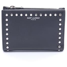 Carteira bi-fold preta Yves Saint Laurent Preto