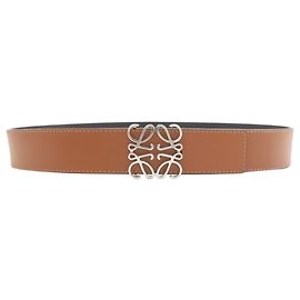 Loewe Anagram Leather Belt for Men Brown