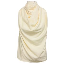 Altuzarra Ecru Draped Chiffon Sleary Top Beige