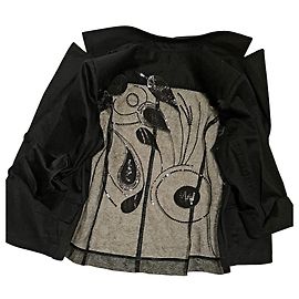 Autre Marque Giacca Nera con Decorazioni Floreali e Paillettes Nero