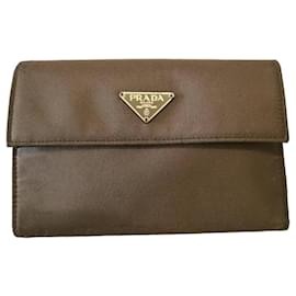 Prada Brown Fabric Wallet Brown