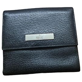 Gucci black leather wallet Black
