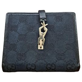Gucci GG Black Canvas Wallet Black
