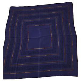 Gucci Blue silk scarf with paisley pattern Blue