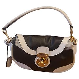 Sac en cuir bicolore Moschino Noir Blanc