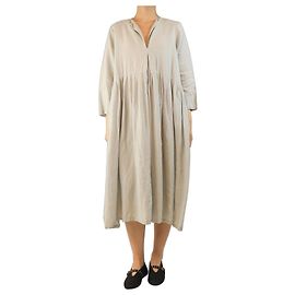 Autre Marque Leinenkleid in Entenblau - Einheitsgröße Blau