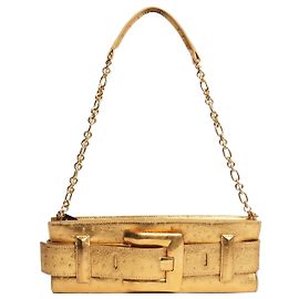 Balmain Bolsa de mão dourada Gold Anthem Dourado