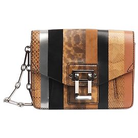 Proenza Schouler Pochette en cuir exotique rayée marron Marron