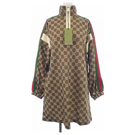 Gucci Kleid Braun Rot Grün