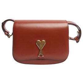 Ami Paris Bolsa transversal de couro marrom Marrom