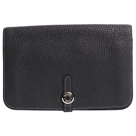 Hermès Portafoglio lungo Dogon GM Blu Notte 2006 Blu navy