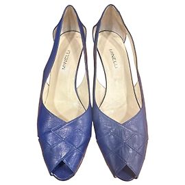 Blue leather pumps Minelli Blue