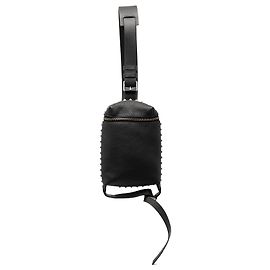 Borsa a tracolla convertibile Rockstud in pelle di vitello granata nera Valentino Nero