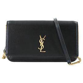 Saint Laurent Cassandra Phone Holder Shoulder Handbag Black