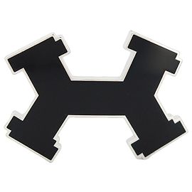 Hermès NEUE HERMES STREET 32MM GÜRTELSCHNALLE SILBERMETALL SCHWARZ EMAILLE Schwarz