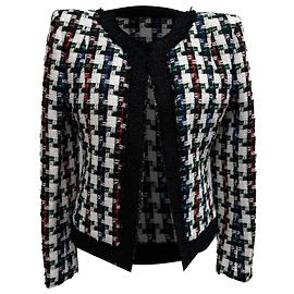 Balmain Tweed Open Blazer in Multicolor Polyamide Multiple colors