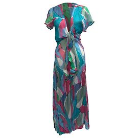 Vestido Maxi de Estampado Abstracto Cult Gaia en Seda Multicolor Multicolor