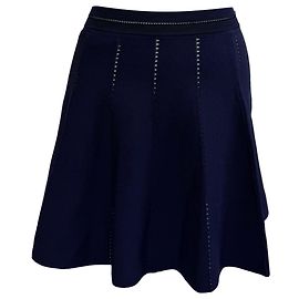 Sandro A-Line Mini Skirt in Navy Blue Polyamide Blue Navy blue