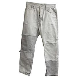 Jeans de algodón blanco con detalles de patchwork de Acne Studios Blanco Crudo
