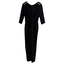 Ba&sh Crew Neck Jumpsuit in Black Polyester Black