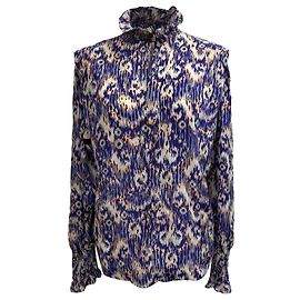 Isabel Marant Etoile Printed Turtleneck Blouse in Multicolor Silk Multiple colors