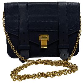 Proenza Schouler PS1 Wallet on Chain Bag in Navy Blue Leather Blue Navy blue