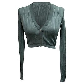 Cardigan court en viscose à rayures Missoni en vert Vert Vert olive