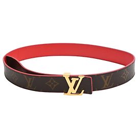 Louis Vuitton LV Initiales 30mm Reversible Belt in Brown Canvas Brown
