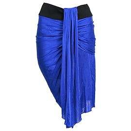 Jupe drapée Emilio Pucci en viscose bleue Bleu