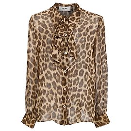 Céline Celine Bluse mit Schleife aus Seide im Tierdruck Andere Python drucken