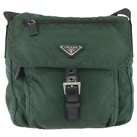 Sac messager à boucle Prada Tessuto Petit Vert