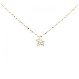 Autre Marque Colar de Au750 e Diamantes Dourado