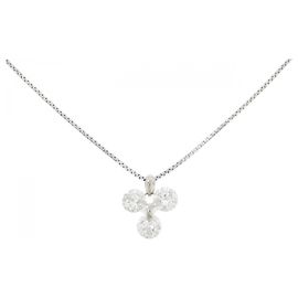 Autre Marque Pt850 Diamant-Halskette Silber