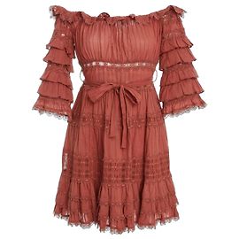 Vestido em camadas Corsair da Zimmermann em Rosa Vintage Rosa