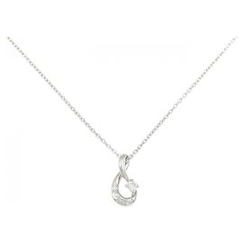 Autre Marque Diamant-Halskette Pt900 Pt850 Silber