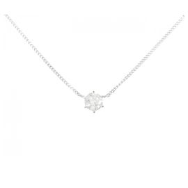 Autre Marque PT850 Solitaire Diamond Necklace Silvery