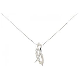 Autre Marque Platin-Diamant-Halskette Silber