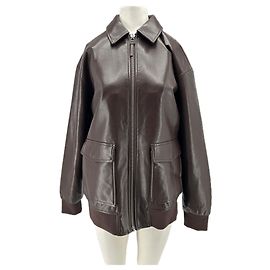 Anine Bing leather bomber jacket brown Brown
