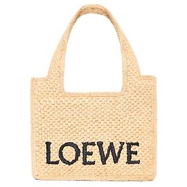 Loewe Mini cabas en raphia Beige