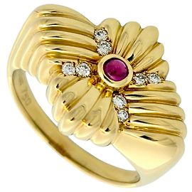 Christian Dior 18K Yellow Gold Ruby and Diamond Band Ring Other