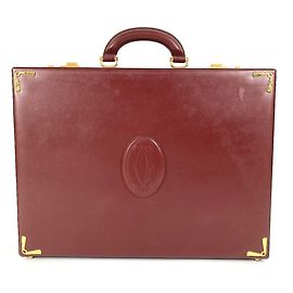 Cartier Must Line Wine Red Leather Attaché Case Dark red