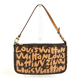Pochette Accessoires Monogram Graffiti Louis Vuitton Marron Orange