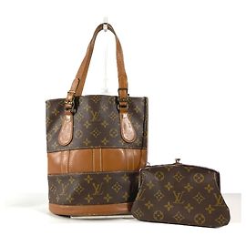 Louis Vuitton Monogram Bucket PM Tote Bag Braun