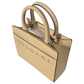 Bolsa de mão Bulgari em couro bege Bege